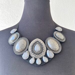 Ribbon Tie Boho Statement Necklace